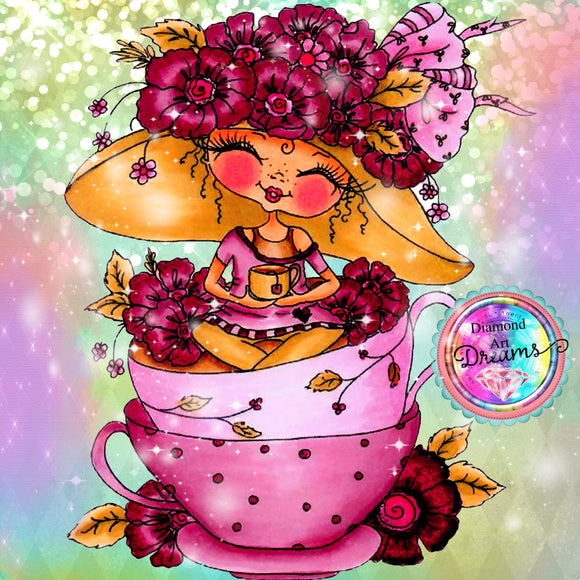 PRE-ORDER~NEW SHIPPING...Tea Cup Garden Party Bestie Diamond Art Painting By Sherri Baldy #DAD011