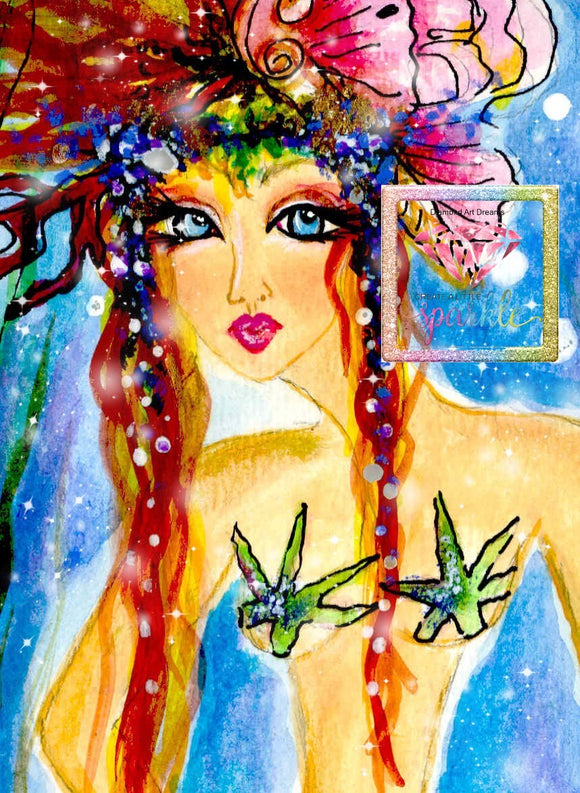LAST CHANCE!~RETIRING! ~EXCLUSIVE!!!~DAD# 227 Beautiful Face Of The Sea Diamond Art Painting By Sherri Baldy