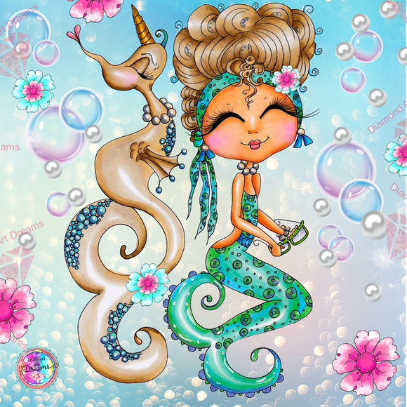 PRE-ORDER~EXCLUSIVE~ Mermaid Pet Besties DAD# 71 Diamond Art Painting By Sherri Baldy